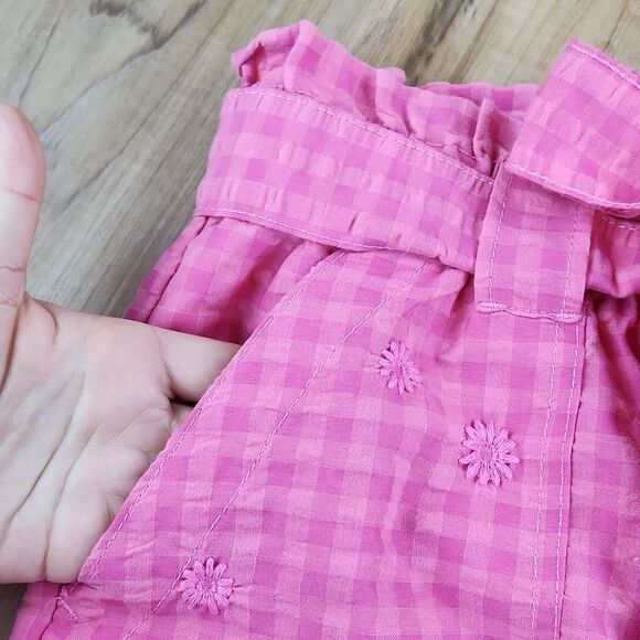 ☔️🔹️NWT Pink Plaid w/Embroidered Lace Floral Print Size 6/28 - Picture 6 of 11